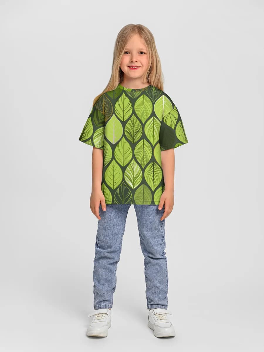 Girls' oversized cotton T-shirt