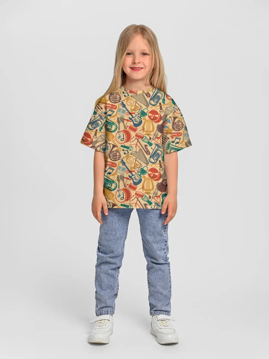 Girls' oversized cotton T-shirt