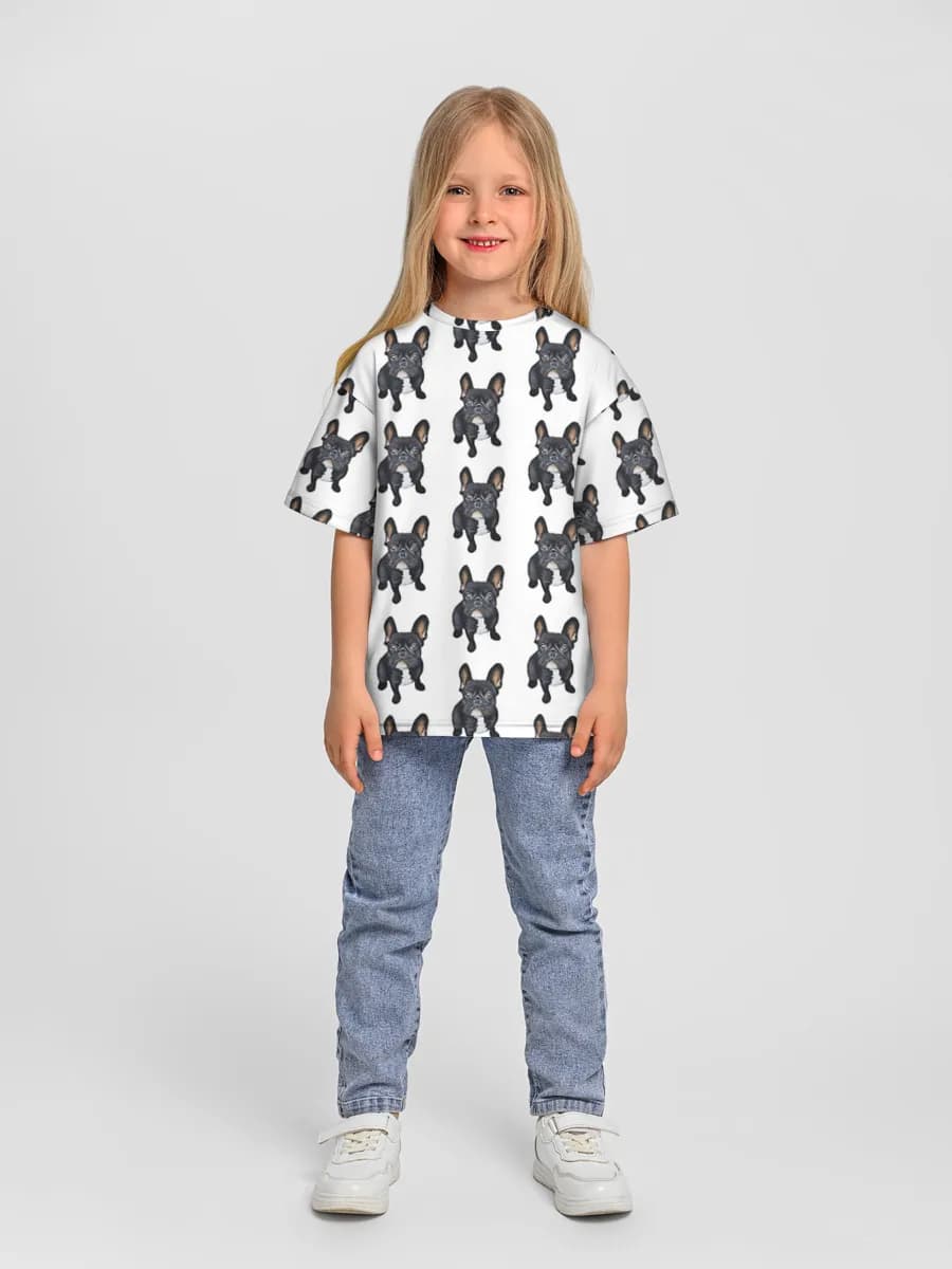 Girls' oversized cotton T-shirt
