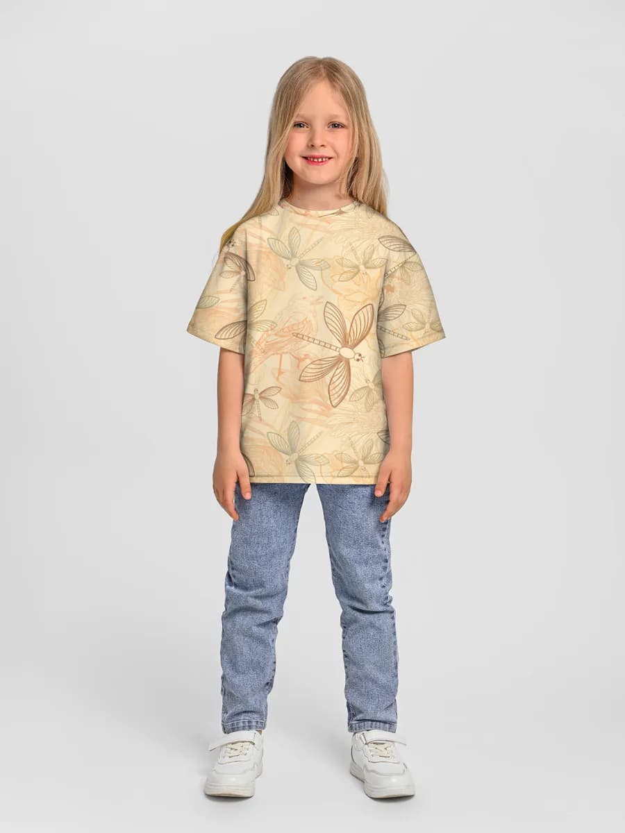 Girls' oversized cotton T-shirt