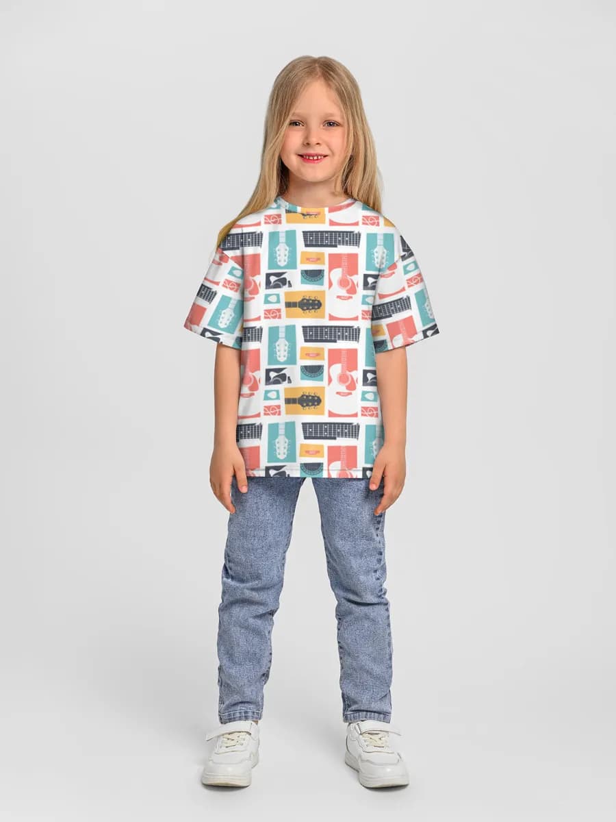 Girls' oversized cotton T-shirt