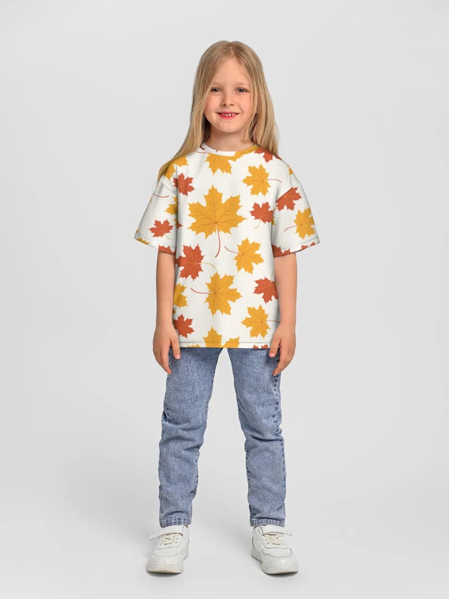 女の子 ビッグシルエット コットンTシャツ