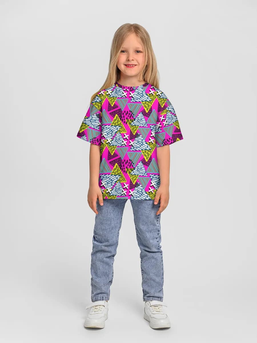 Girls' oversized cotton T-shirt