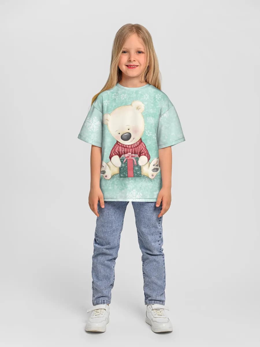 Girls' oversized cotton T-shirt