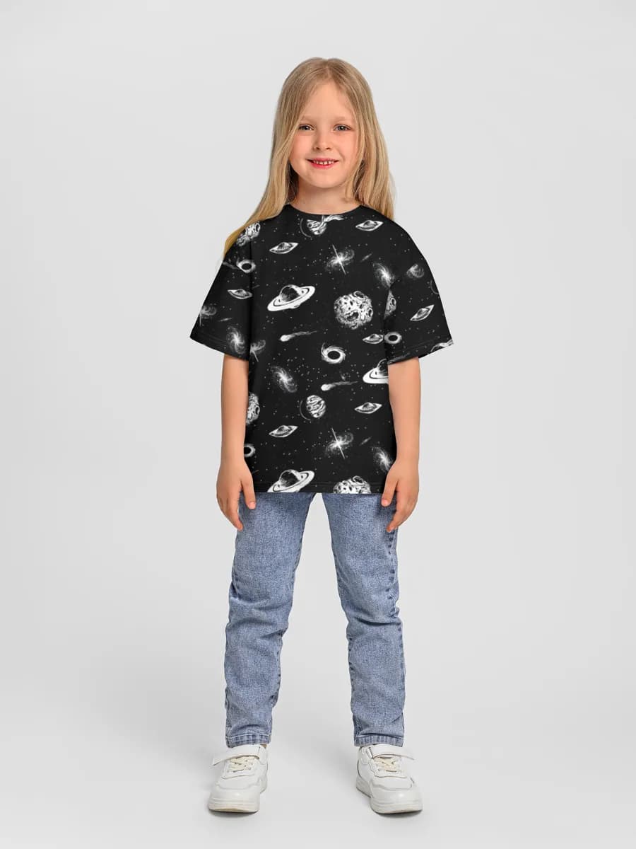 Girls' oversized cotton T-shirt