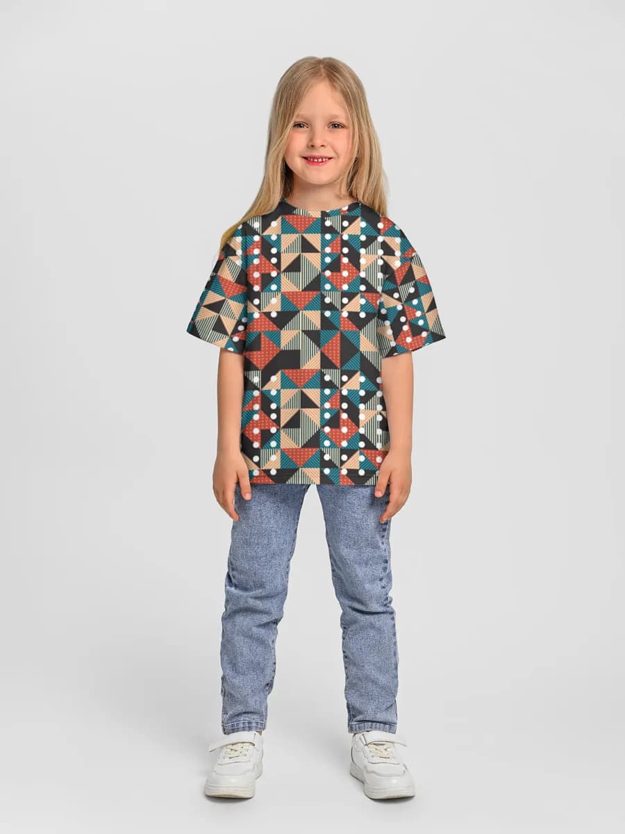 Girls' oversized cotton T-shirt