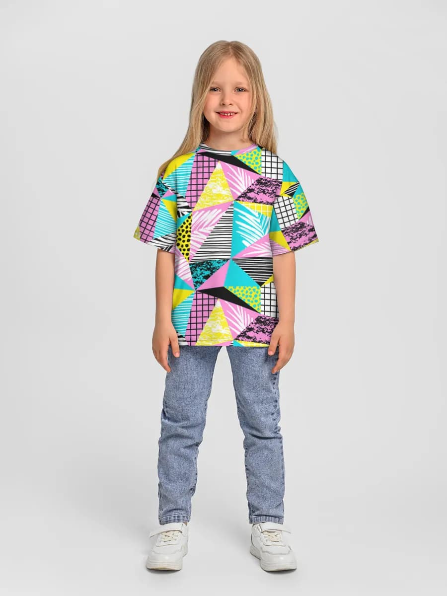 Girls' oversized cotton T-shirt