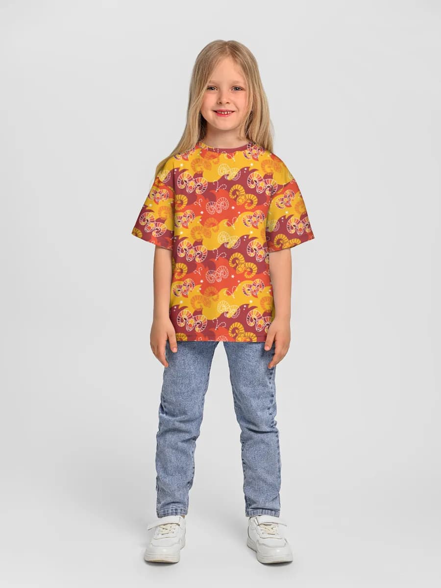 Girls' oversized cotton T-shirt