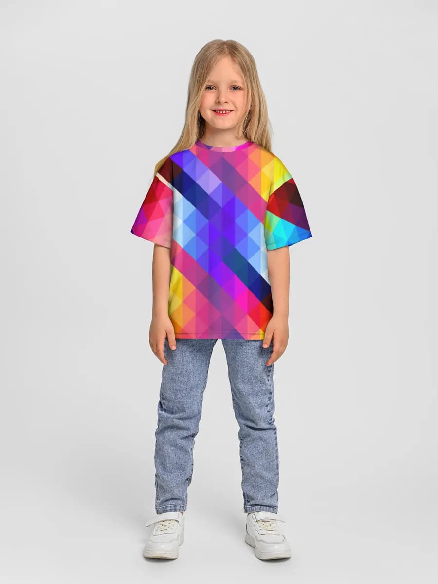 Girls' oversized cotton T-shirt