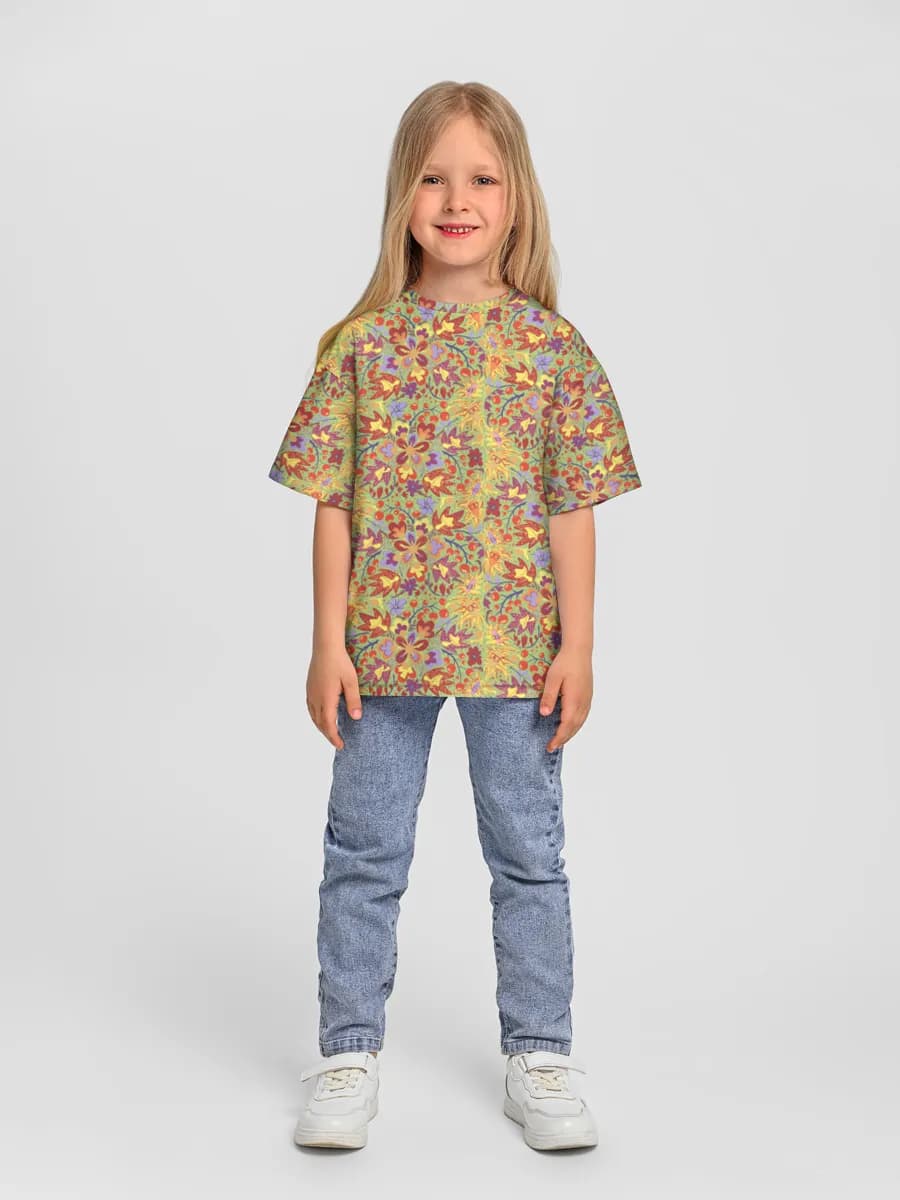 Girls' oversized cotton T-shirt