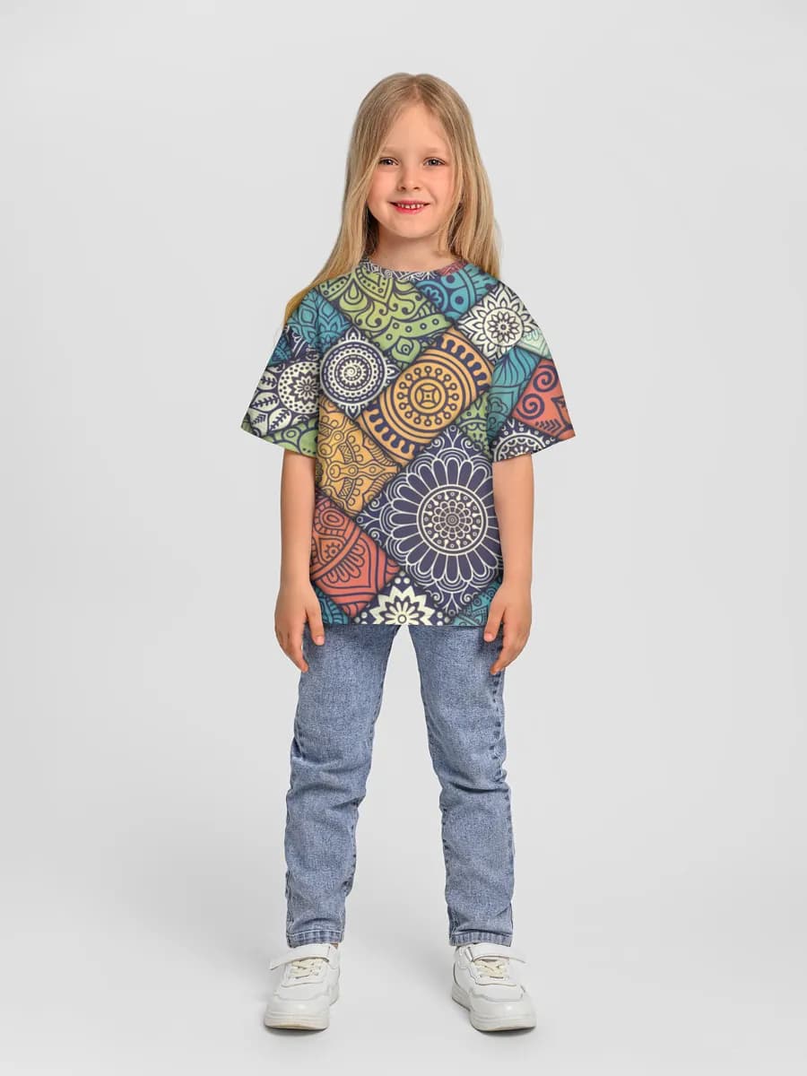 Girls' oversized cotton T-shirt