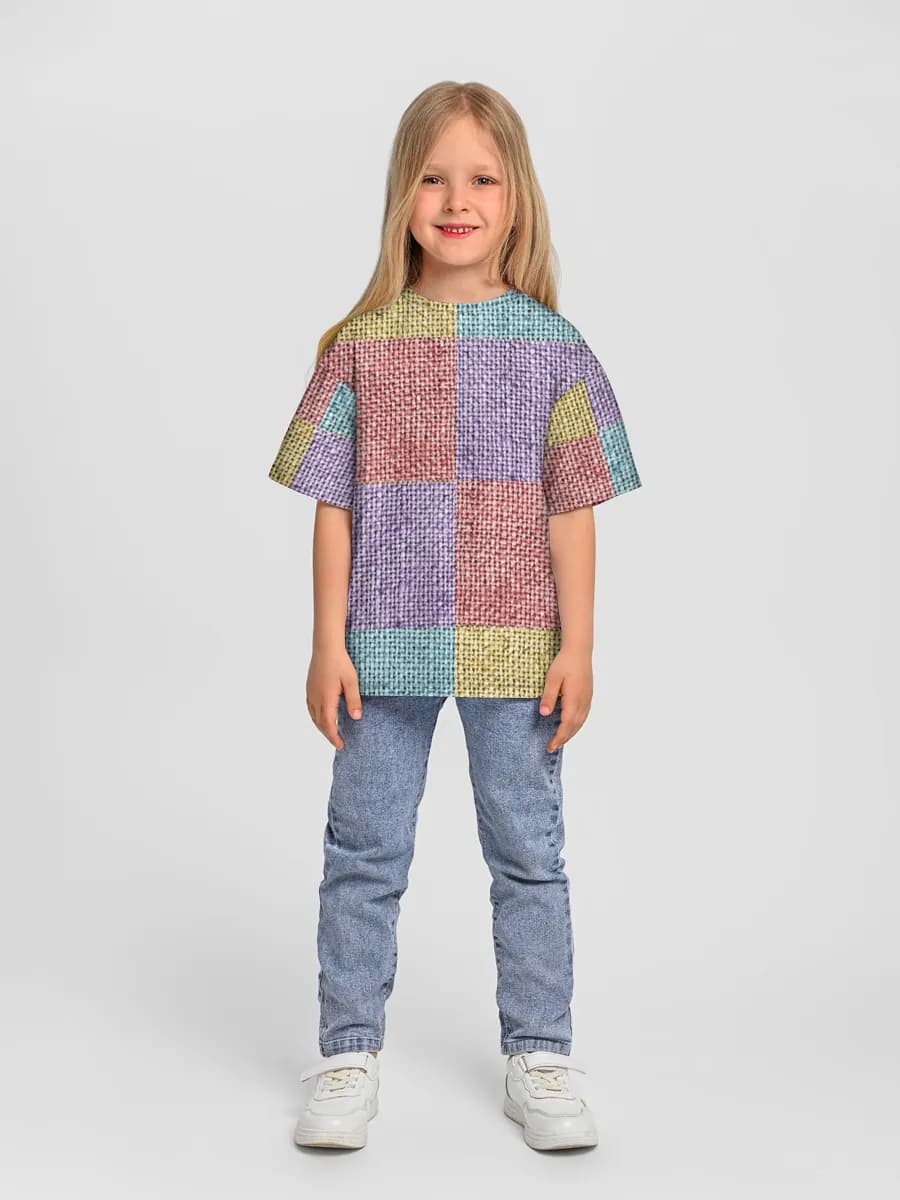 Girls' oversized cotton T-shirt