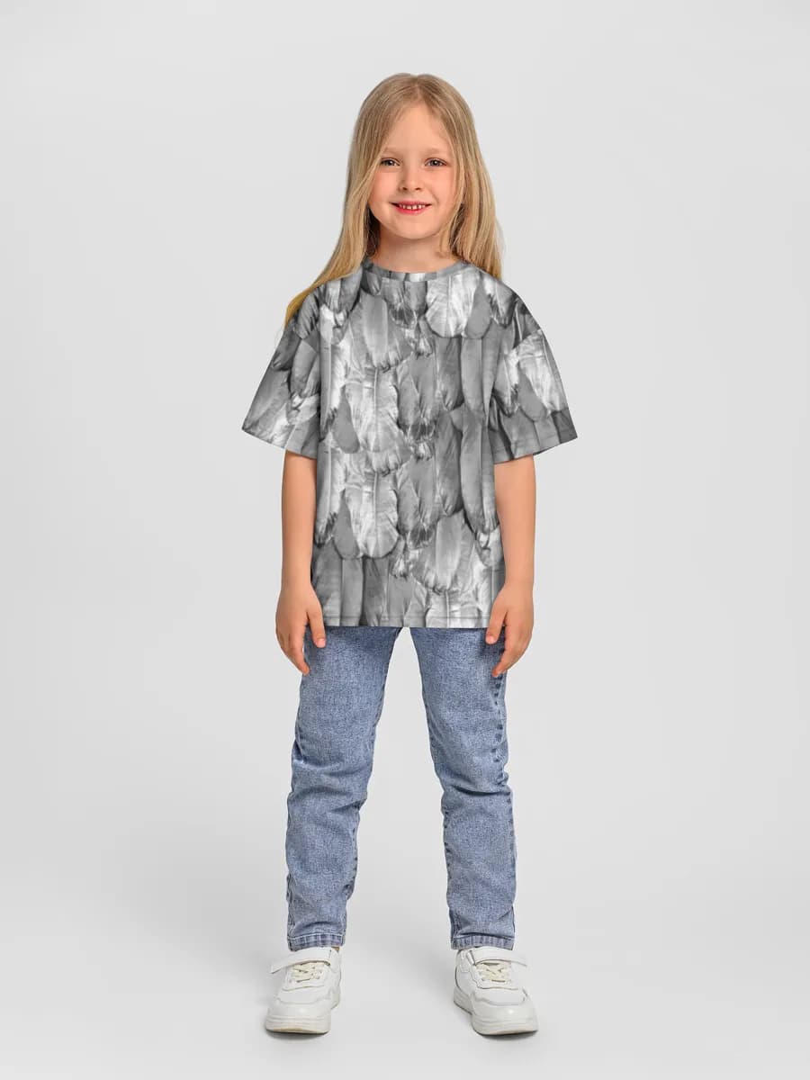 Girls' oversized cotton T-shirt