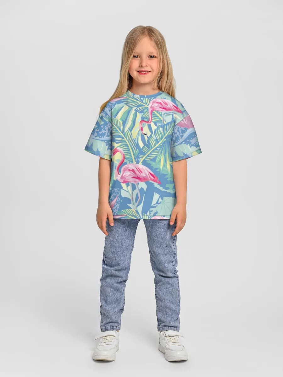 Girls' oversized cotton T-shirt