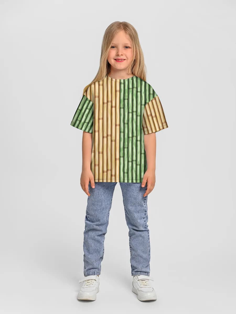 Girls' oversized cotton T-shirt