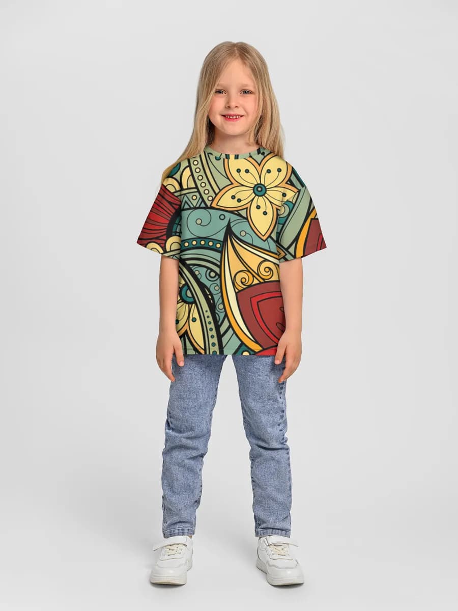女の子 ビッグシルエット コットンTシャツ