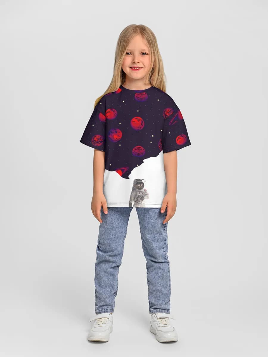 女の子 ビッグシルエット コットンTシャツ