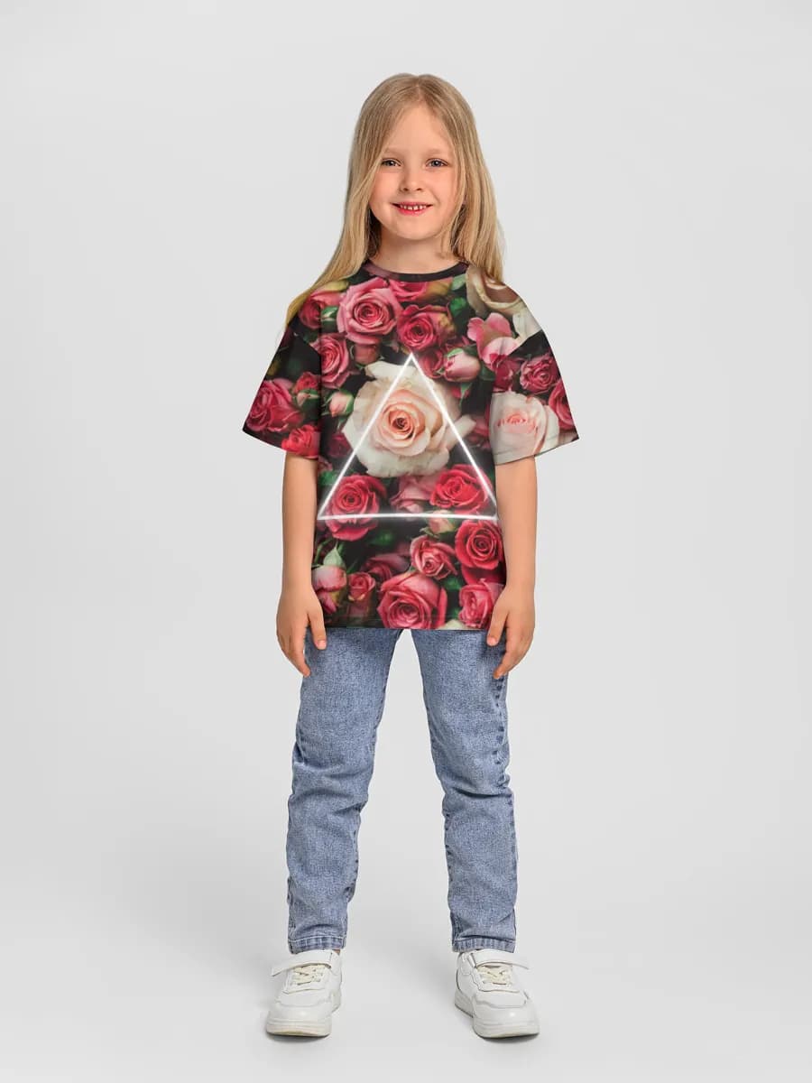 Girls' oversized cotton T-shirt
