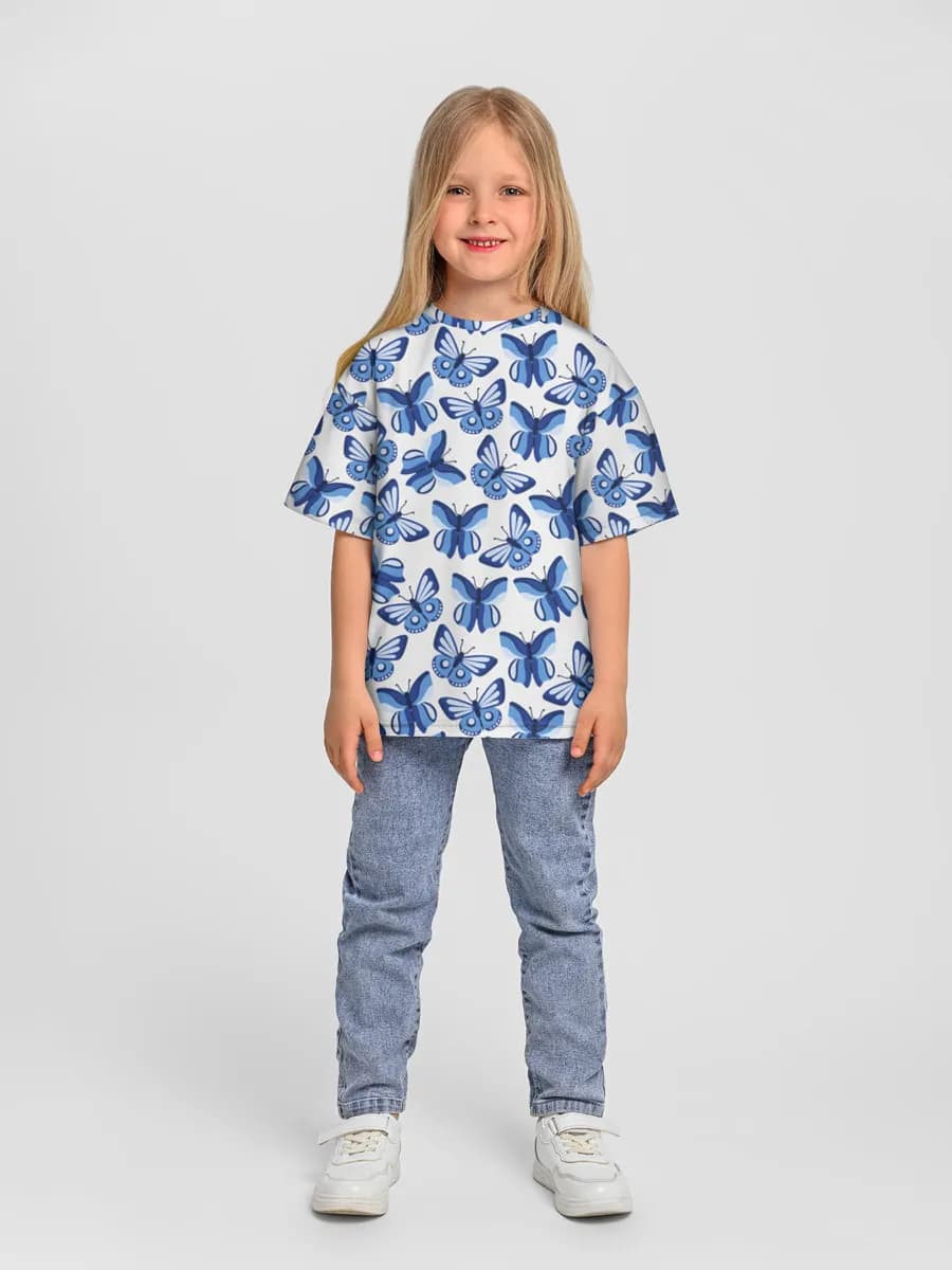 Girls' oversized cotton T-shirt