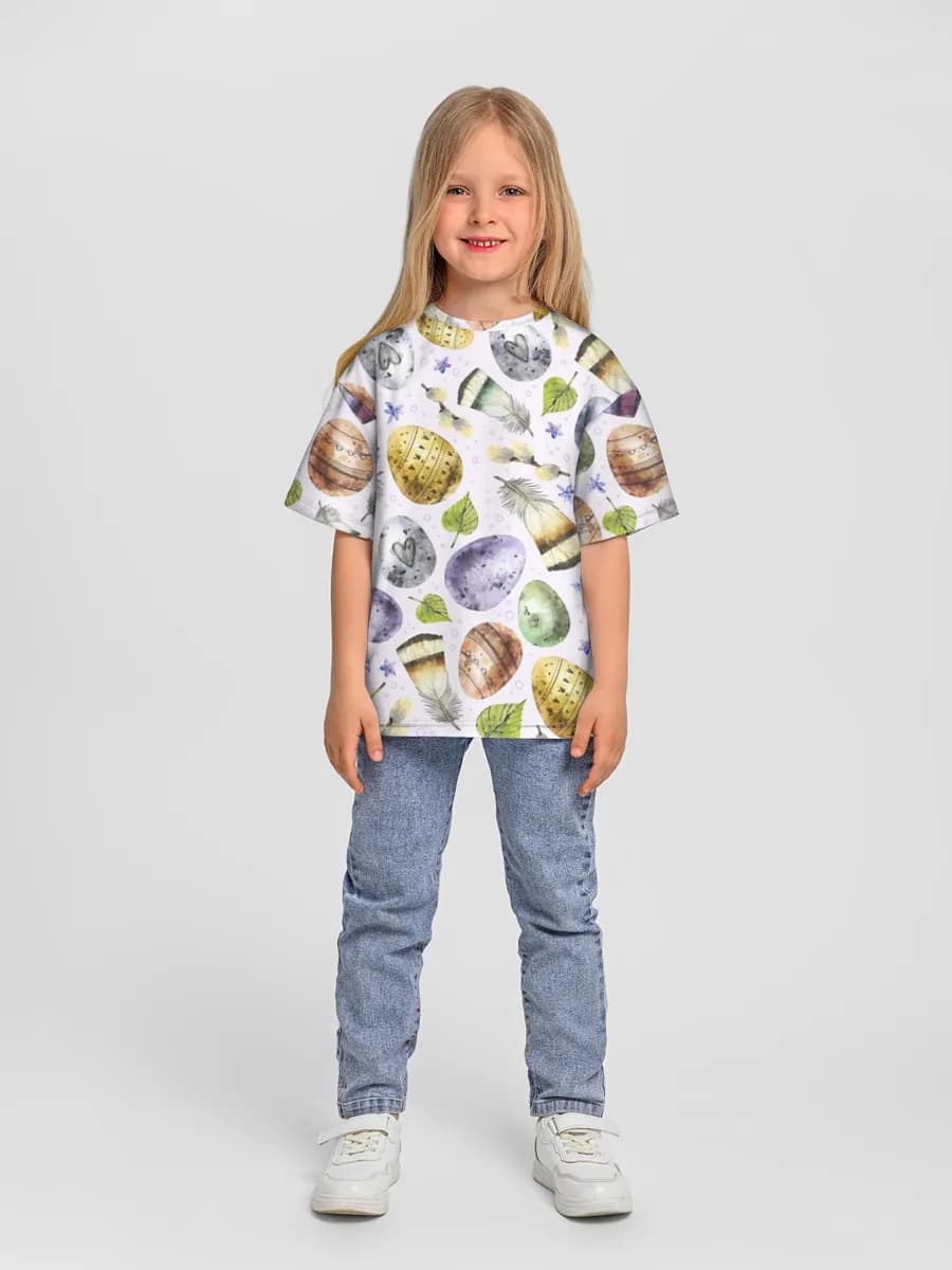 Girls' oversized cotton T-shirt