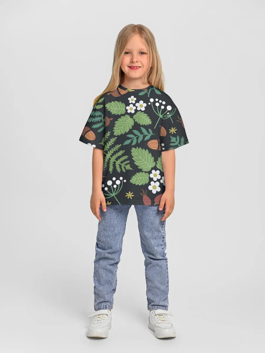 Girls' oversized cotton T-shirt