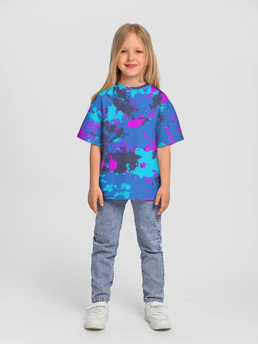 Girls' oversized cotton T-shirt