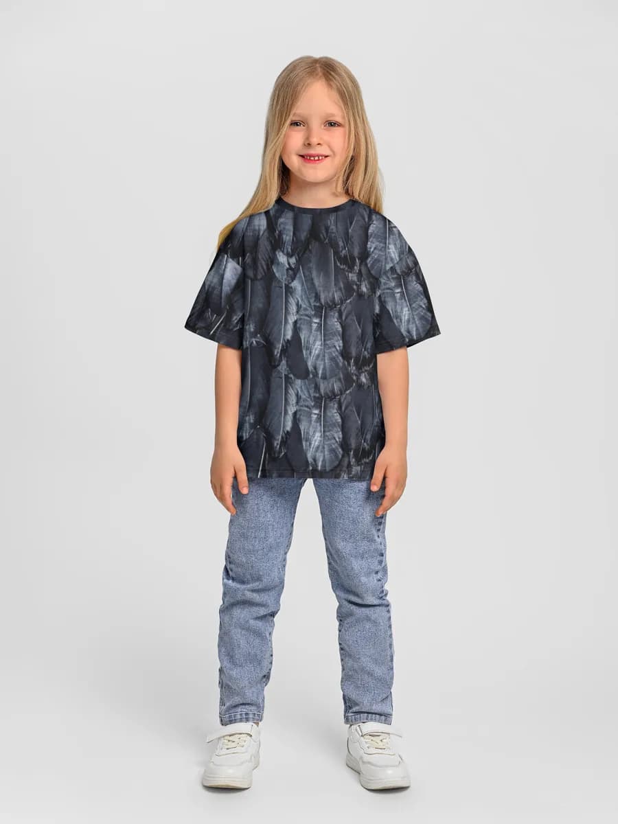 Girls' oversized cotton T-shirt
