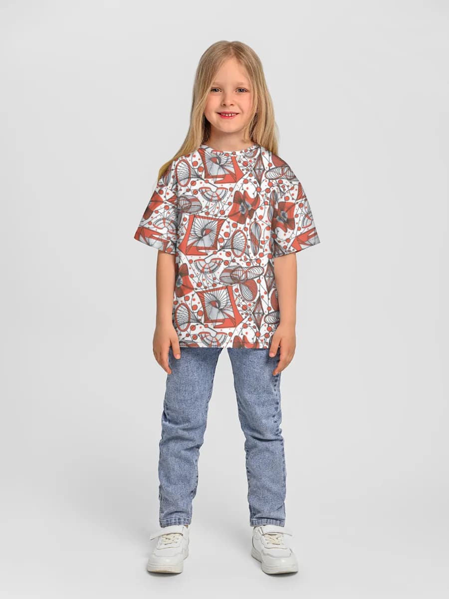 Girls' oversized cotton T-shirt