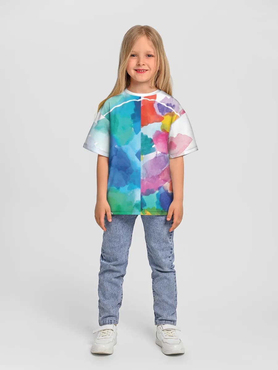 Girls' oversized cotton T-shirt