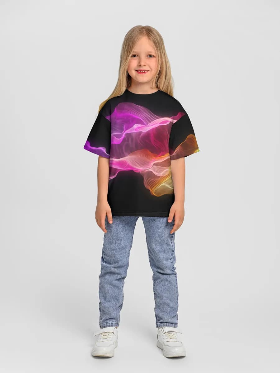 Girls' oversized cotton T-shirt