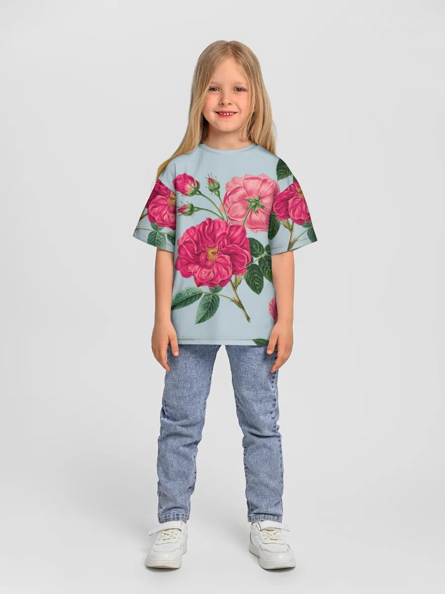 Girls' oversized cotton T-shirt