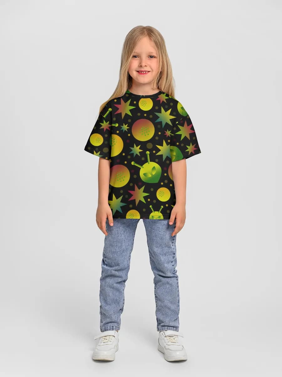 Oversized Baumwoll-T-Shirt Mädchen