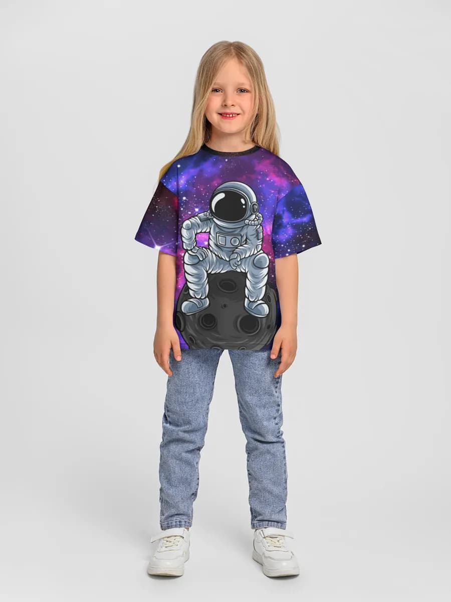 女の子 ビッグシルエット コットンTシャツ
