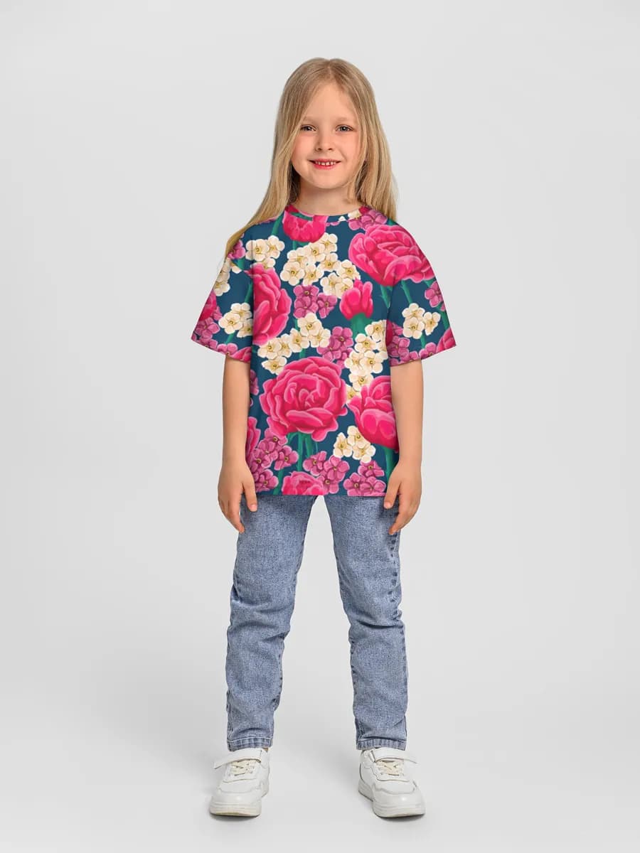 Oversized Baumwoll-T-Shirt Mädchen