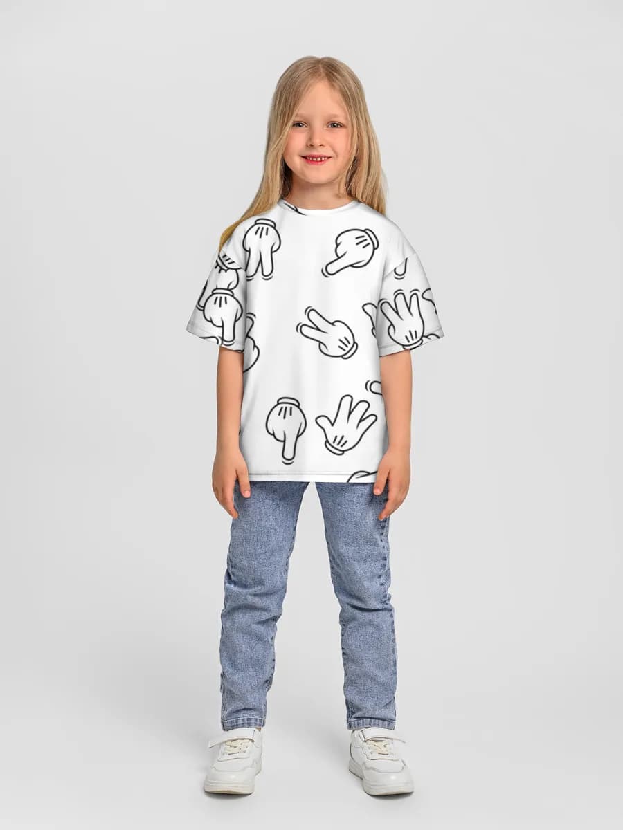 Girls' oversized cotton T-shirt