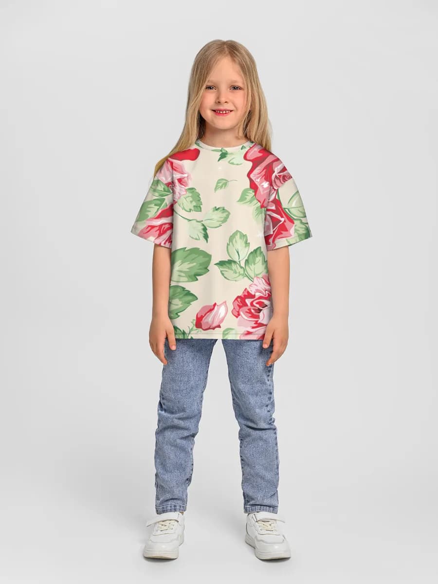 Oversized Baumwoll-T-Shirt Mädchen