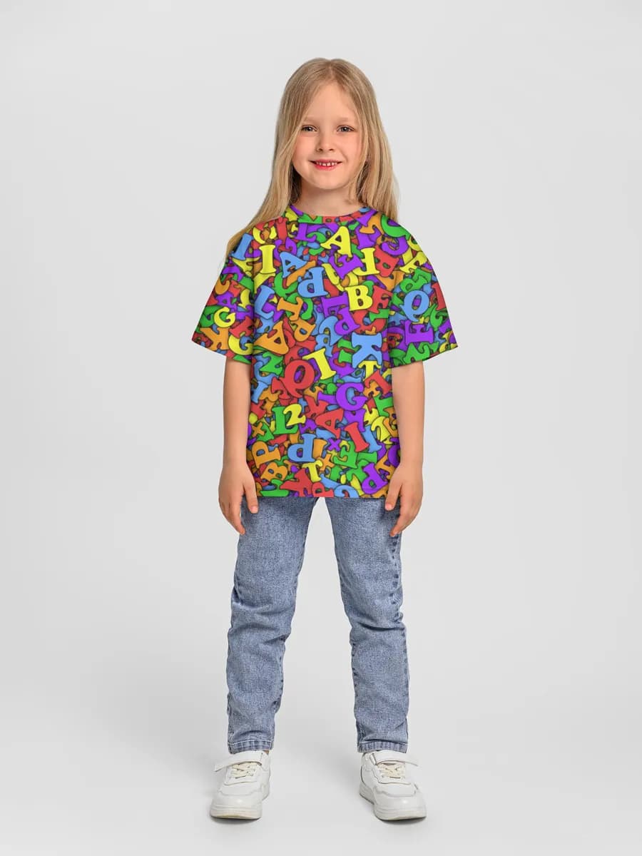 Girls' oversized cotton T-shirt