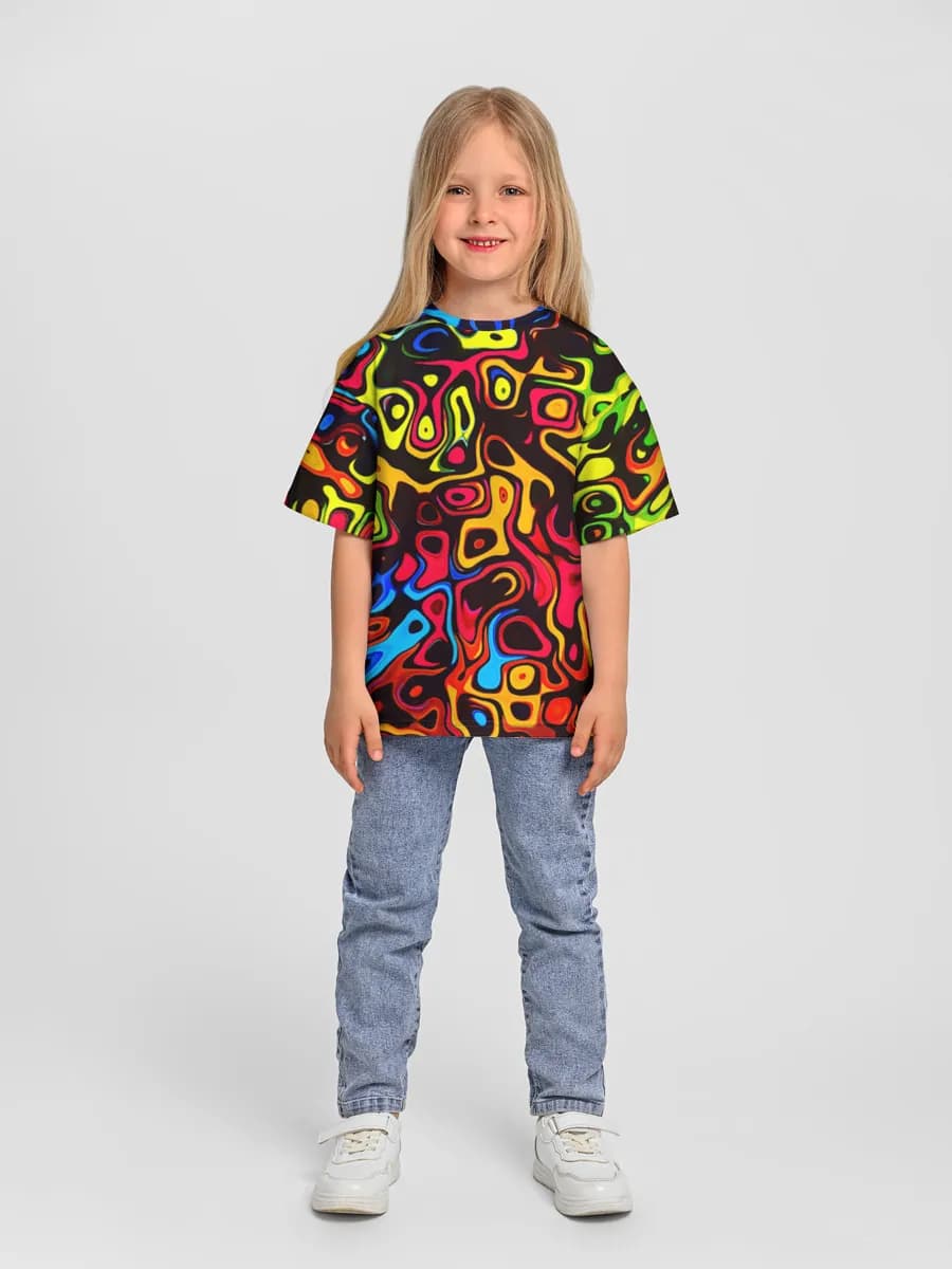 Girls' oversized cotton T-shirt