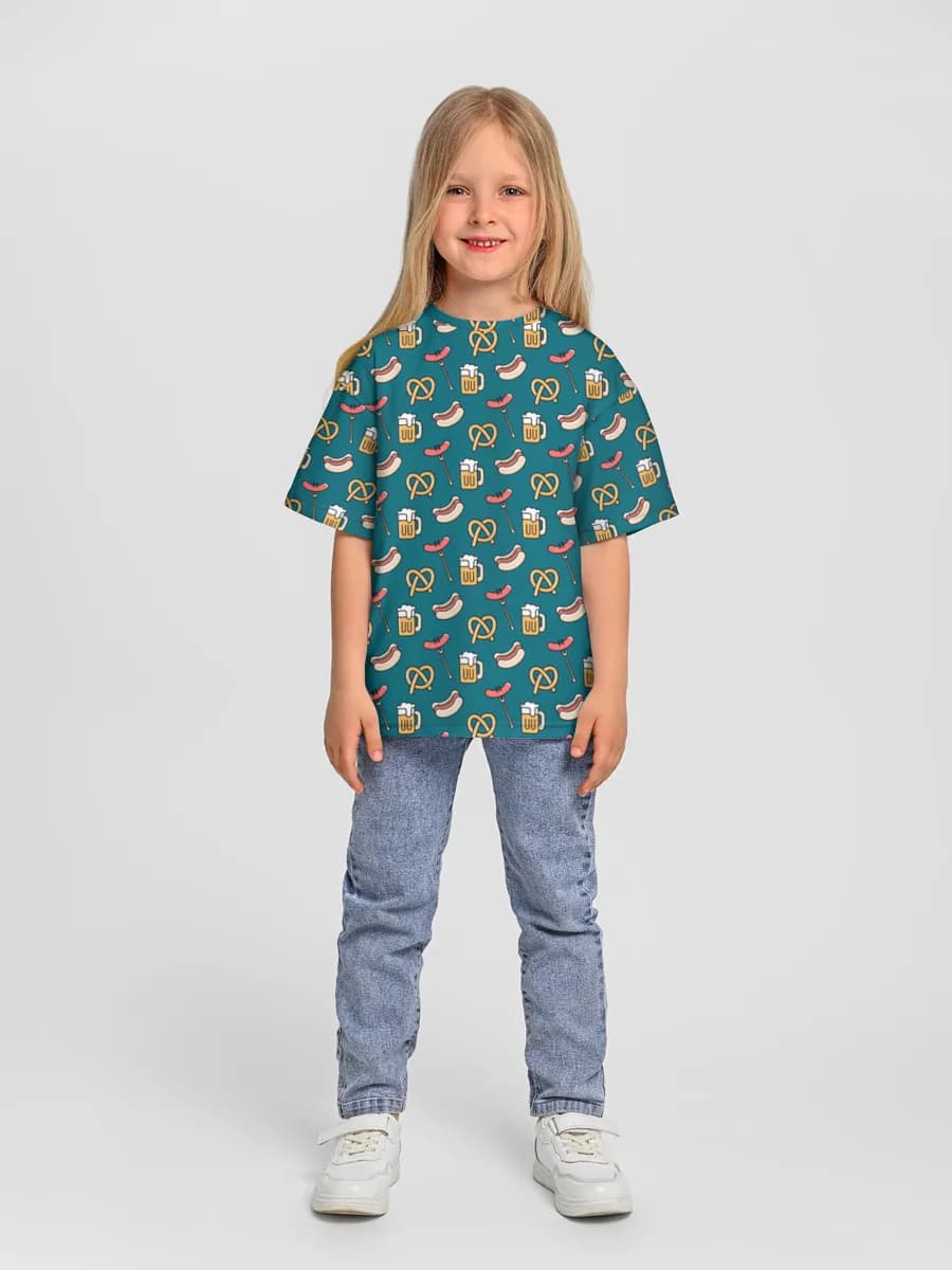 Girls' oversized cotton T-shirt