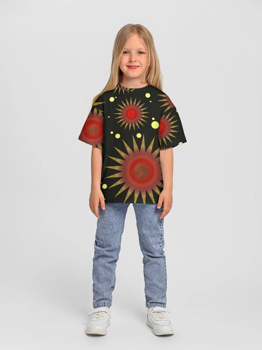 Girls' oversized cotton T-shirt