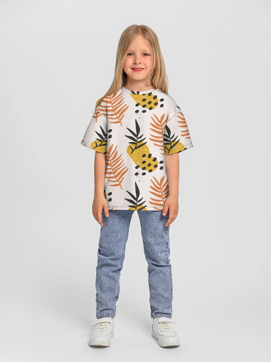 Girls' oversized cotton T-shirt