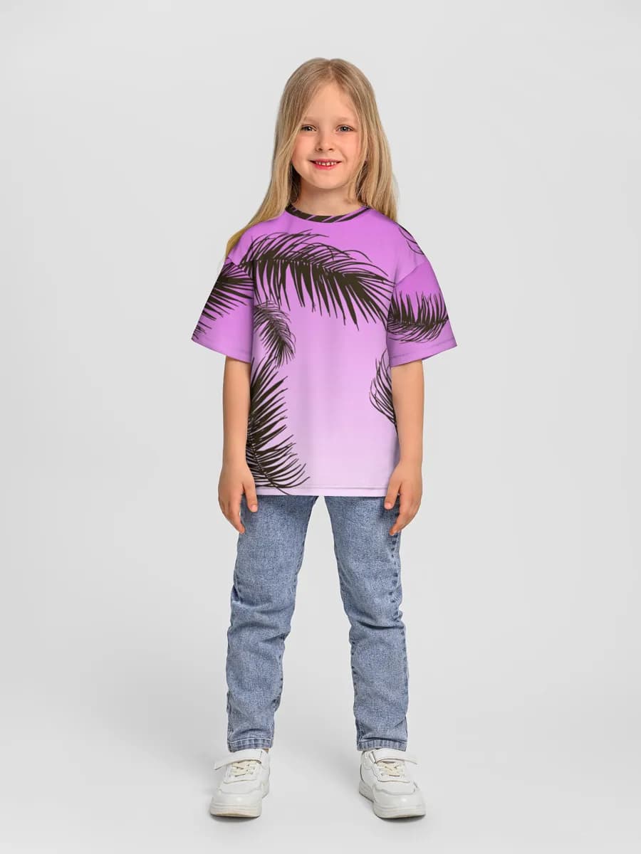 Girls' oversized cotton T-shirt