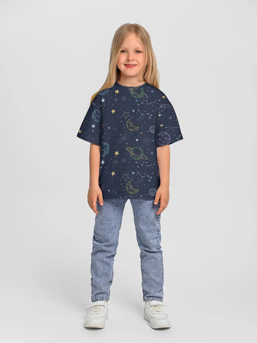Girls' oversized cotton T-shirt