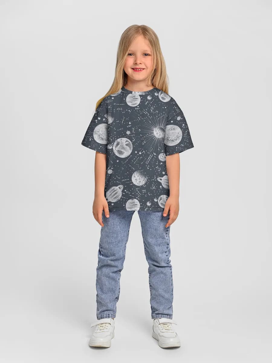 女の子 ビッグシルエット コットンTシャツ