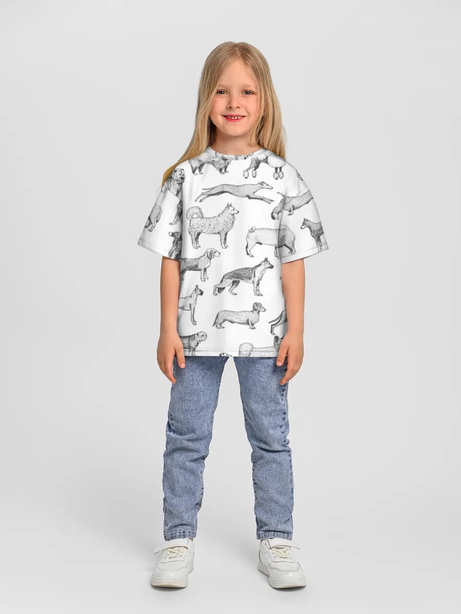 女の子 ビッグシルエット コットンTシャツ
