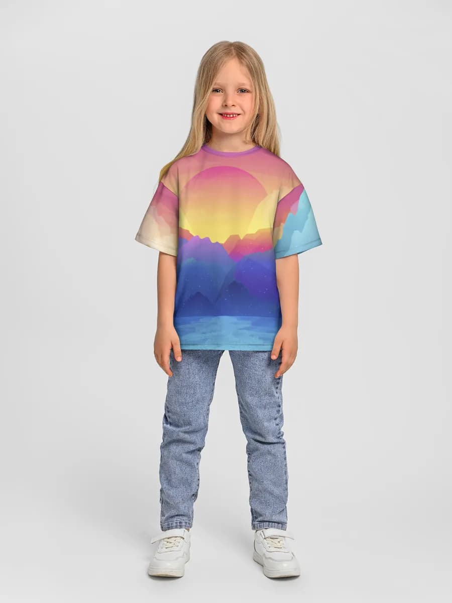 Oversized Baumwoll-T-Shirt Mädchen
