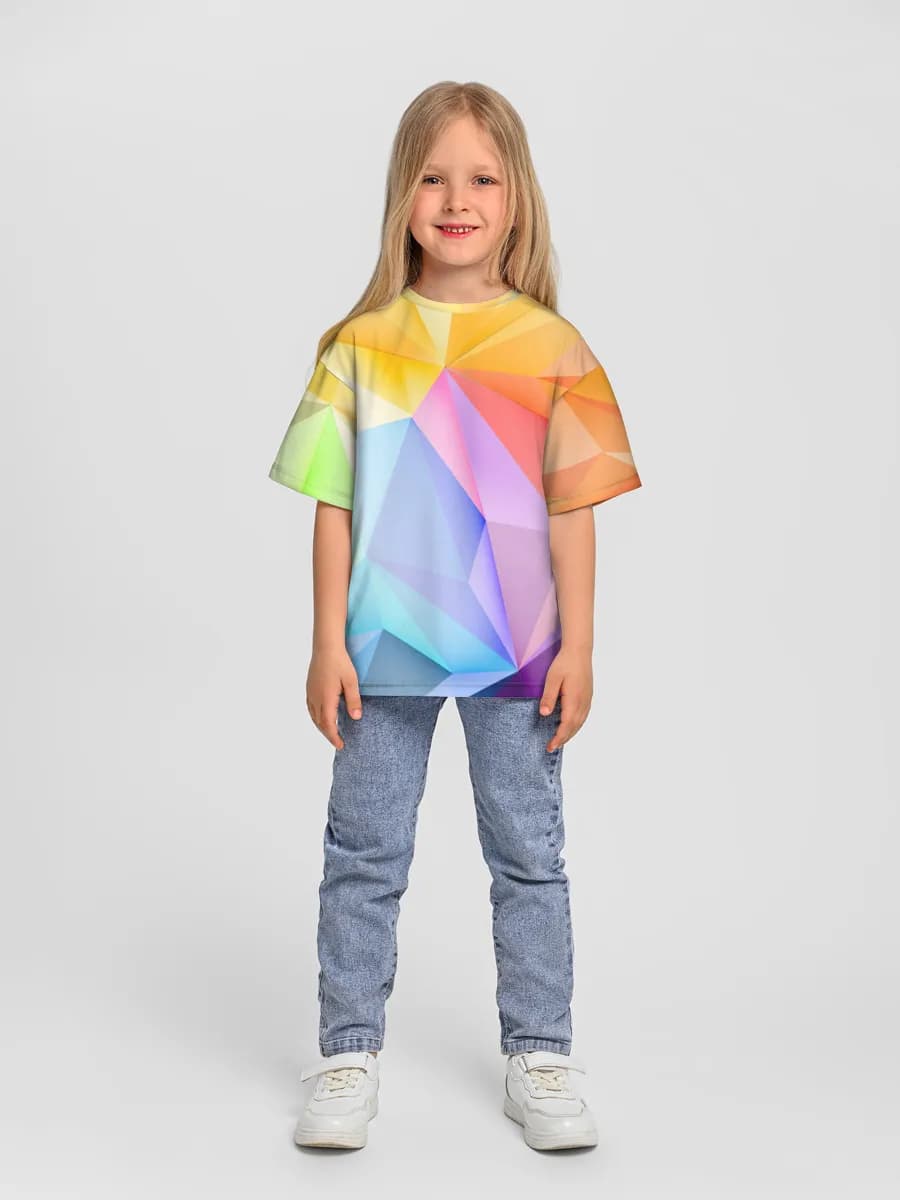 Girls' oversized cotton T-shirt