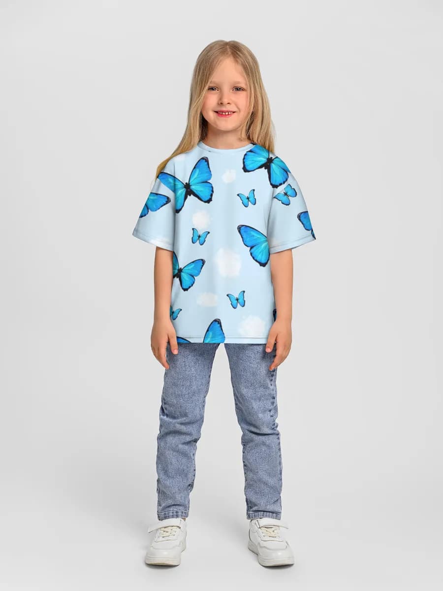 Girls' oversized cotton T-shirt