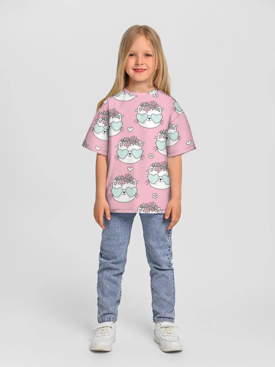 Camiseta Oversize de Algodón Niña