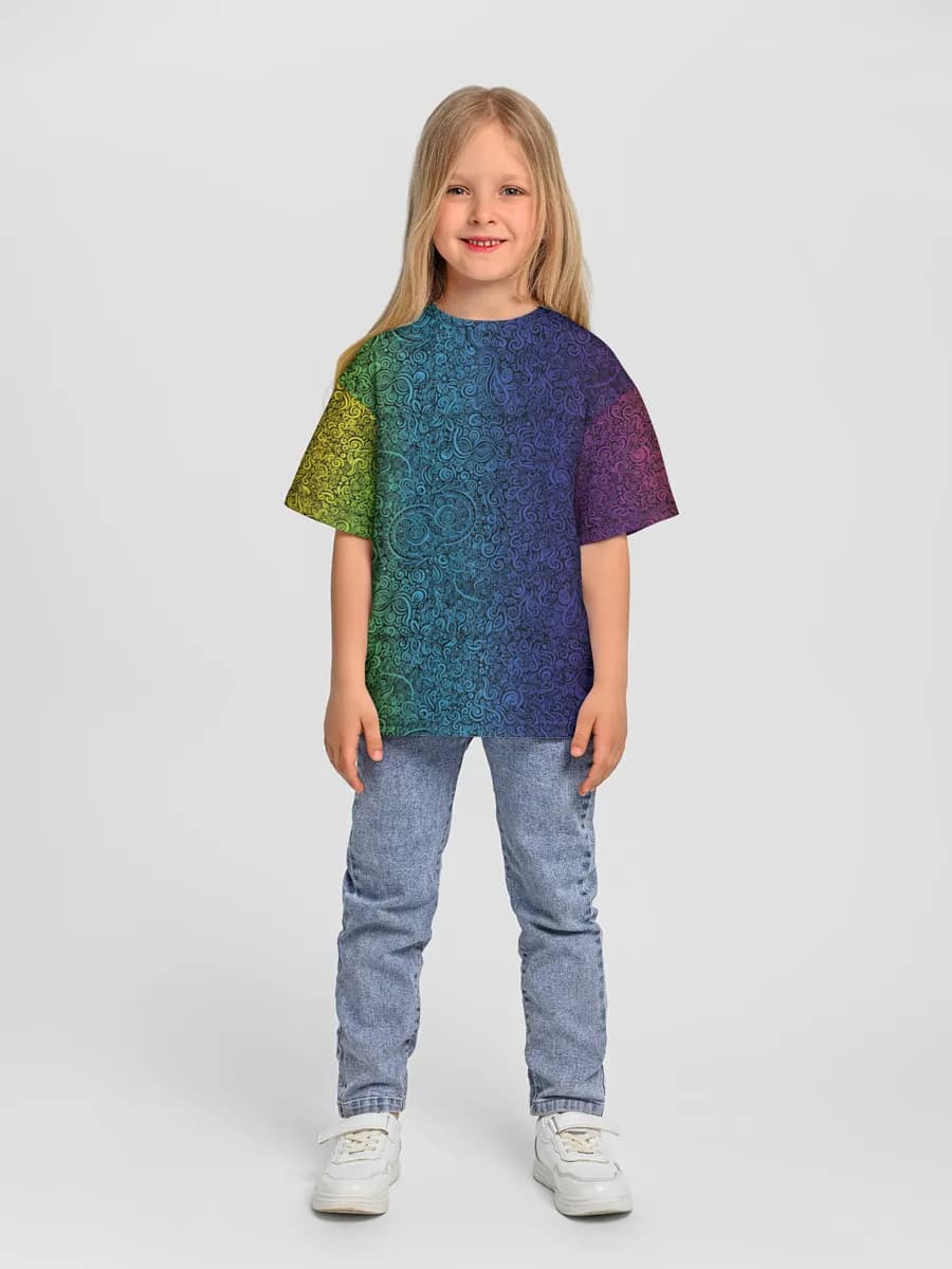 女の子 ビッグシルエット コットンTシャツ